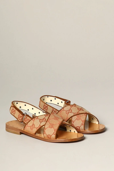 Shop Gucci Gg Canvas Sandals In Beige