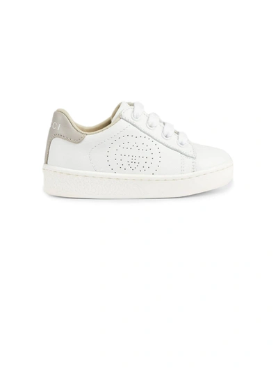 Shop Gucci White Leather Ace Sneakers In Bianco