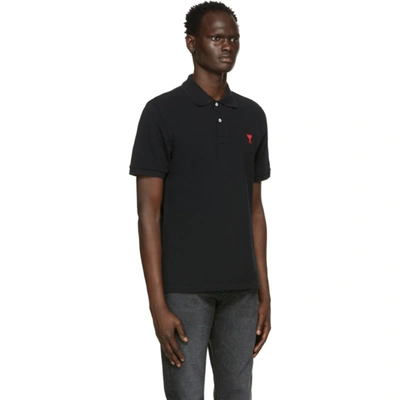 Shop Ami Alexandre Mattiussi Black Ami De Coeur Polo In Noir/001