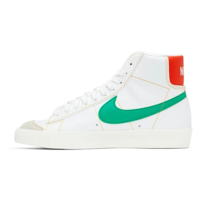 Shop Nike White & Yellow Rayguns Blazer Mid '77 Vintage Sneakers In Wht/gol/grn