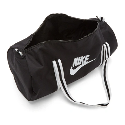 Shop Nike Black & White Heritage Duffle Bag In Black/white