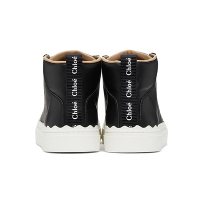 Shop Chloé Black Lauren High-top Sneakers In 001 Black