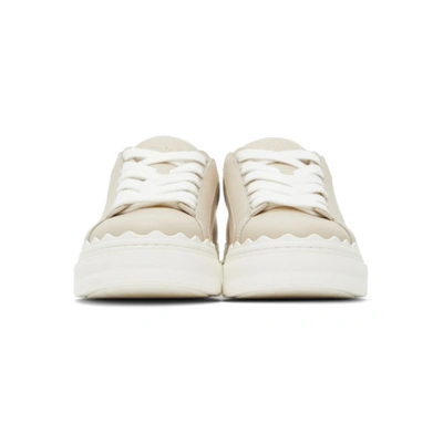 Shop Chloé Beige Lauren Sneakers In 289 Whtbge