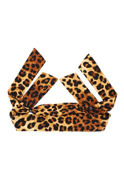 Shop R13 Leopard Print Facescarf Mask In Leopard (brown)