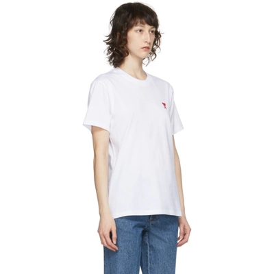 Shop Ami Alexandre Mattiussi White Ami De Coeur T-shirt In 100 White