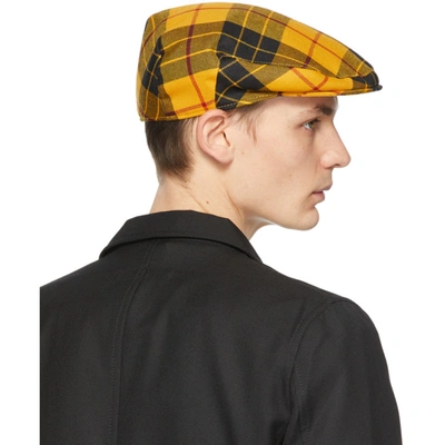 Shop Comme Des Garçons Shirt Yellow Lochcarron Edition Wool Tartan Flat Cap In 3 Yellow