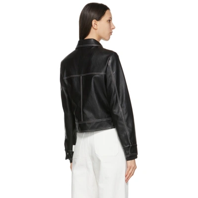 Shop Lvir Black Faux-leather Slim Short Jacket