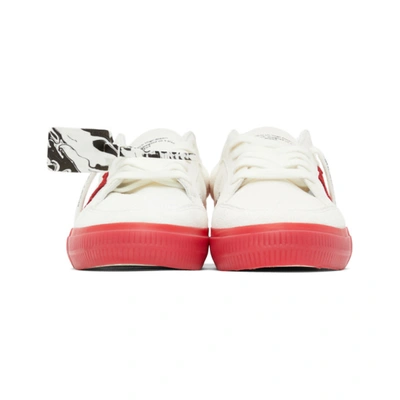 Shop Off-white & Red Vulcanized Low Sneakers In White Red