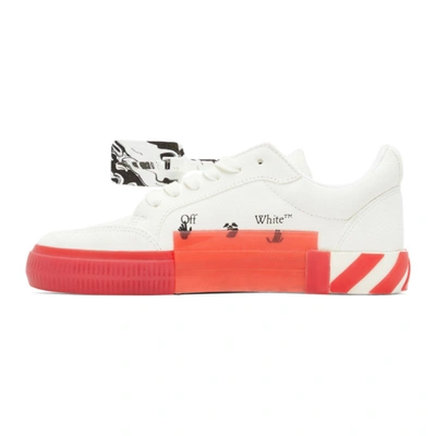 Shop Off-white & Red Vulcanized Low Sneakers In White Red