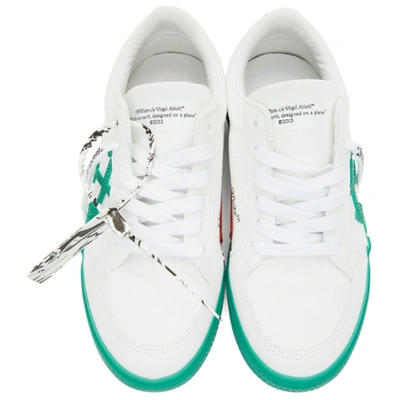 Shop Off-white White & Green Vulcanized Low Sneakers In White Green