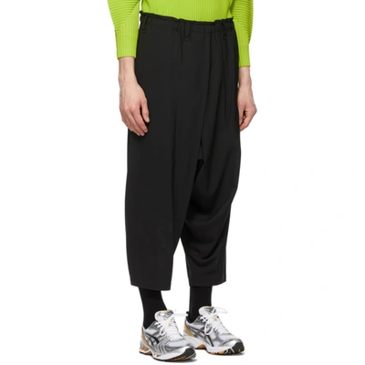 Shop 132 5. Issey Miyake Black Seamless Bottom Basic Trousers In 15 Black