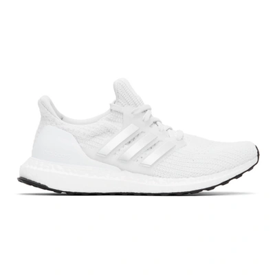Shop Adidas Originals White & Silver Ultraboost 4.0 Dna Sneakers In Wht/sil/blk