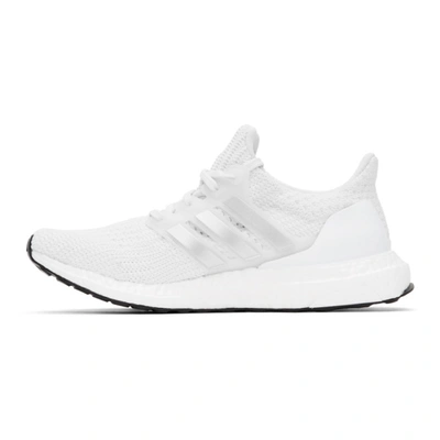Shop Adidas Originals White & Silver Ultraboost 4.0 Dna Sneakers In Wht/sil/blk