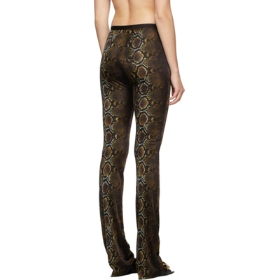 Shop Versace Brown Python Print Trousers In 5n020 Brown