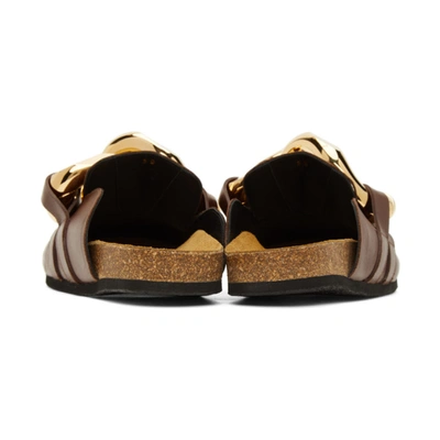 Shop Jw Anderson Brown Nappa Curb Chain Loafers In 12021-230