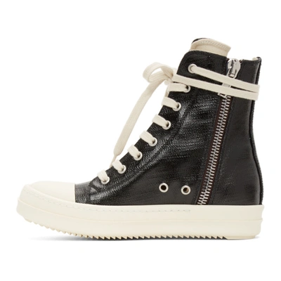 Shop Rick Owens Drkshdw Black Lacquered High Sneakers In 911 Blkmilk