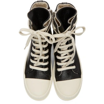 Shop Rick Owens Drkshdw Black Lacquered High Sneakers In 911 Blkmilk