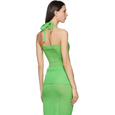 Shop A. Roege Hove Ssense Exclusive Green Square Neck Bow Top