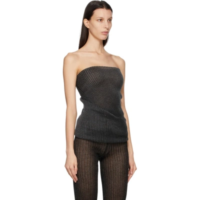 Shop A. Roege Hove Ssense Exclusive Black Double Drape Tube Top In Black/trans