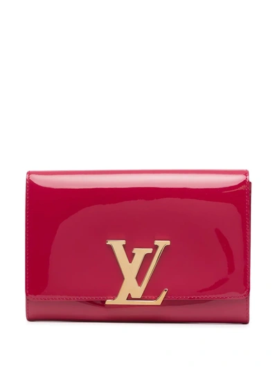 Louis Vuitton Plaque Flap Patent Red Clutch - Luxury Shopping