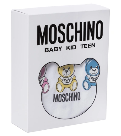 Shop Moschino Baby Logo Stretch-cotton Onesie In White