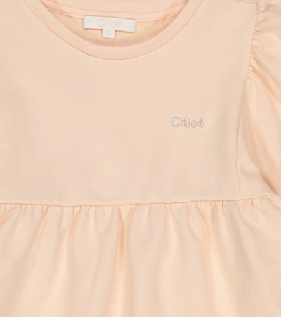 Shop Chloé Cotton-blend Jersey Top In Pink