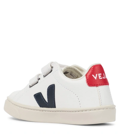 Veja Kids Small Esplar Velcro Chromefree Leather Extra White Nautico Pekin In White