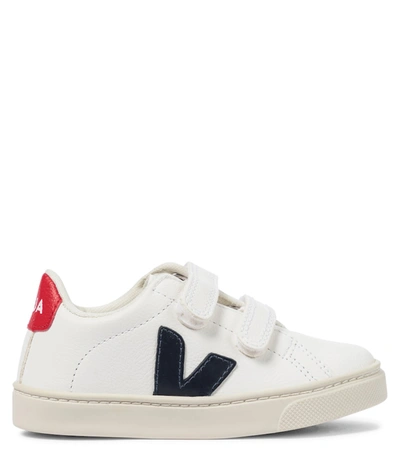 Veja Kids Small Esplar Velcro Chromefree Leather Extra White Nautico Pekin In White