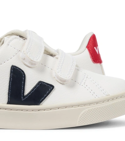 Veja Kids Small Esplar Velcro Chromefree Leather Extra White Nautico Pekin In White