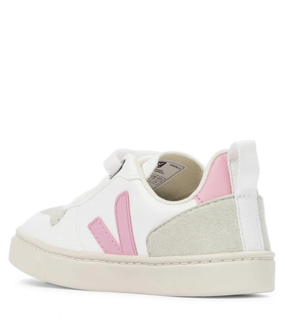 Shop Veja V-10 Faux Leather Sneakers In White