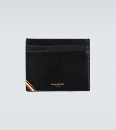 Shop Thom Browne Leather Cardholder In Black
