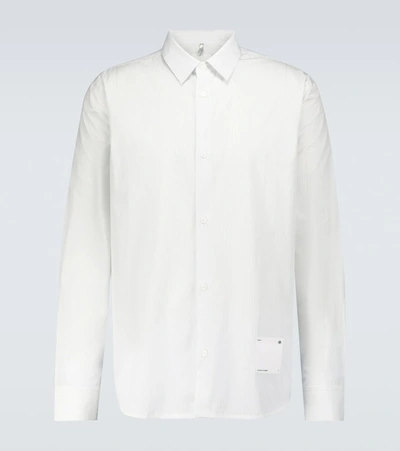 Shop Oamc Mark Long-sleeved Cotton Shirt In White