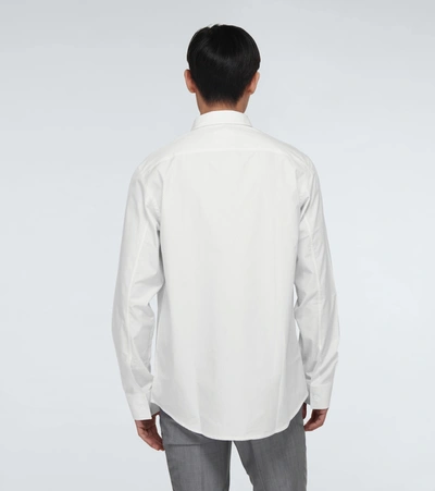 Shop Oamc Mark Long-sleeved Cotton Shirt In White