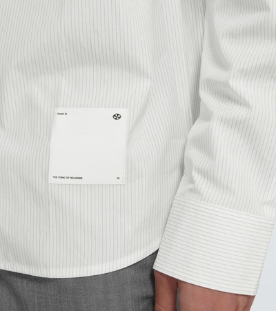 Shop Oamc Mark Long-sleeved Cotton Shirt In White