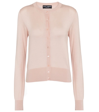 Shop Dolce & Gabbana Silk Cardigan In Pink