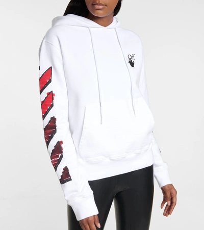 Shop Off-white Marker Arrows Cotton Jersey Hoodie In White