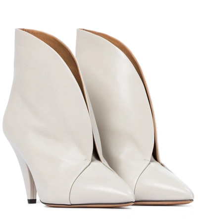 Shop Isabel Marant Arfee Leather Ankle Boots In White