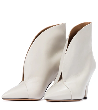 Shop Isabel Marant Arfee Leather Ankle Boots In White