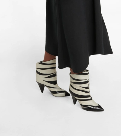 Shop Isabel Marant Leebu Leather Ankle Boots In Black
