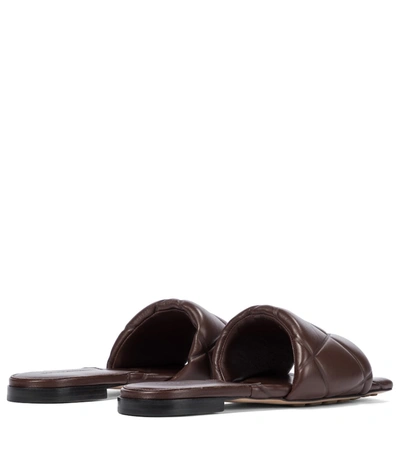 Shop Bottega Veneta Rubber Lido Leather Sandals In Brown