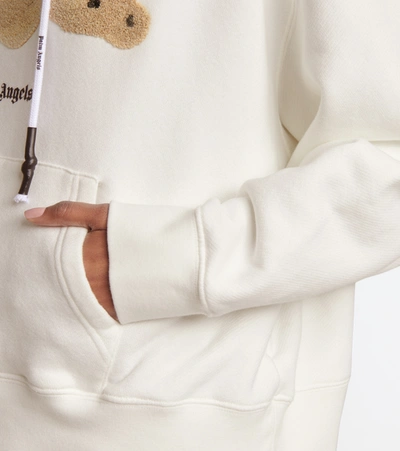 Shop Palm Angels Embroidered Cotton Jersey Hoodie In White