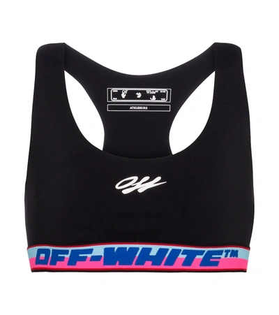 Shop Off-white Logo Sports Bra In Black