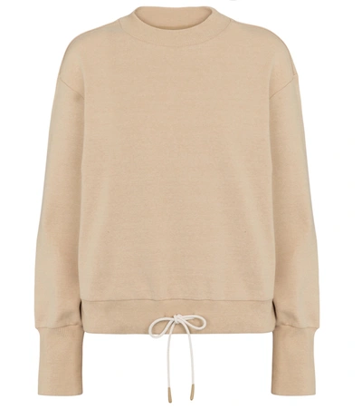 Shop Varley Edith Cotton Jersey Sweatshirt In Beige