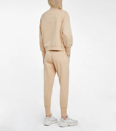 Shop Varley Edith Cotton Jersey Sweatshirt In Beige