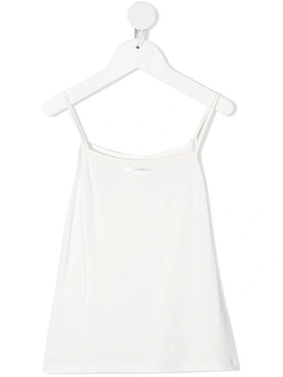 Shop La Perla Satin-trimmed Cami Top In White