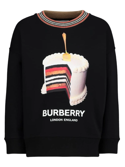Shop Burberry Kids Sweatshirt For Boys In Black
