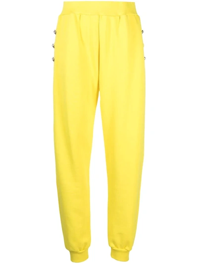 Shop Philipp Plein Iconic Plein Jogging Trousers In Yellow