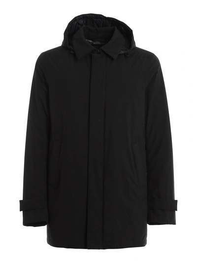 Shop Herno Black Laminar Down Jacket In Gore-tex®