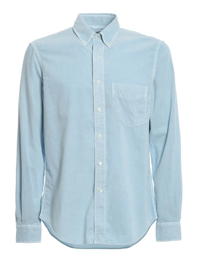 Shop Aspesi B/d Magra Corduroy Shirt In Light Blue