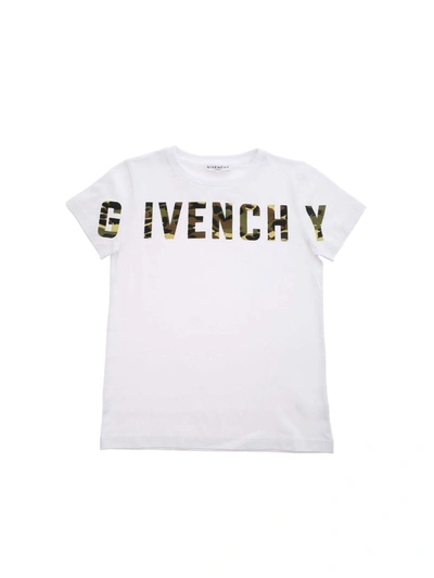 Shop Givenchy Camouflage Logo Print T-shirt In White